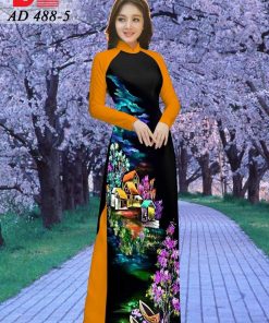 Vải áo dài phong cảnh DLAD-488