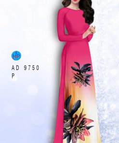 Vải áo dài hoa 3d AD 9750