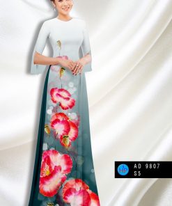 Vải áo dài hoa 3d AD 9807