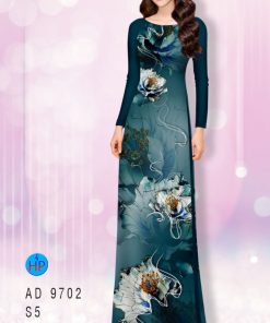 Vải áo dài hoa 3d AD 9702