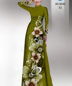 Alternative view of Vải áo dài hoa 3d AD 8040