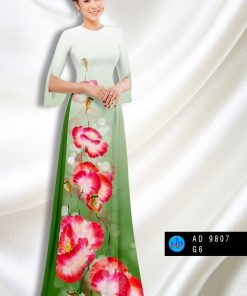 Alternative view of Vải áo dài hoa 3d AD 9807