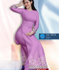 Vải áo dài hoa 3d AD 9839