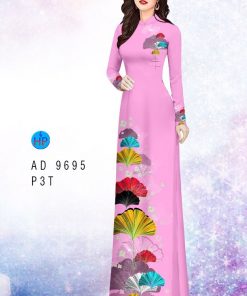Vải áo dài hoa 3d AD 9695
