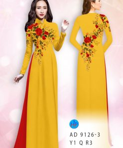 Vải áo dài hoa hồng AD 9126-3