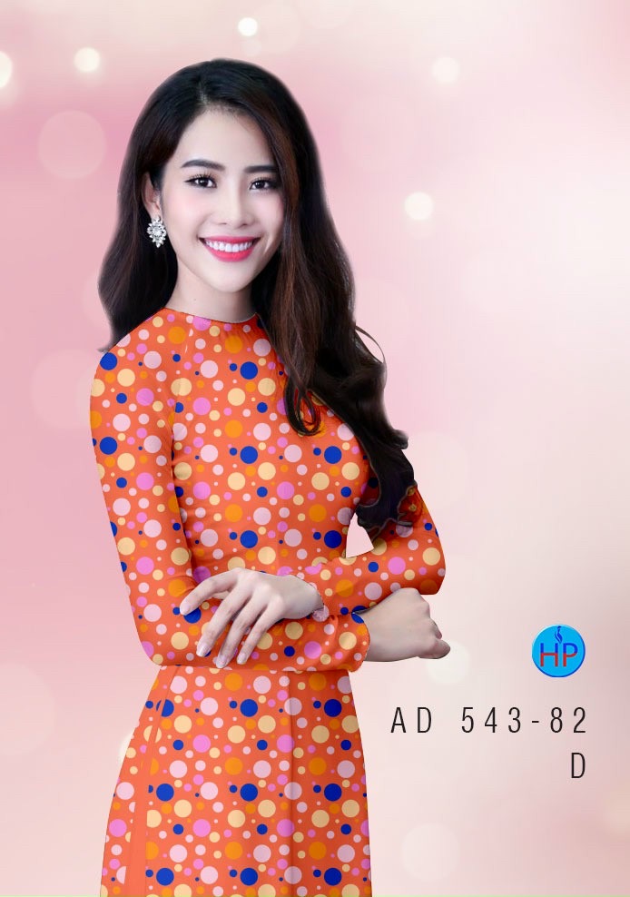 Vải áo dài chấm bi AD 543