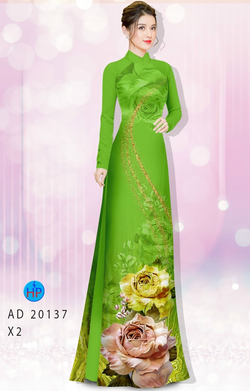 Vải áo dài hoa hồng AD 20137 - Ảnh 15
