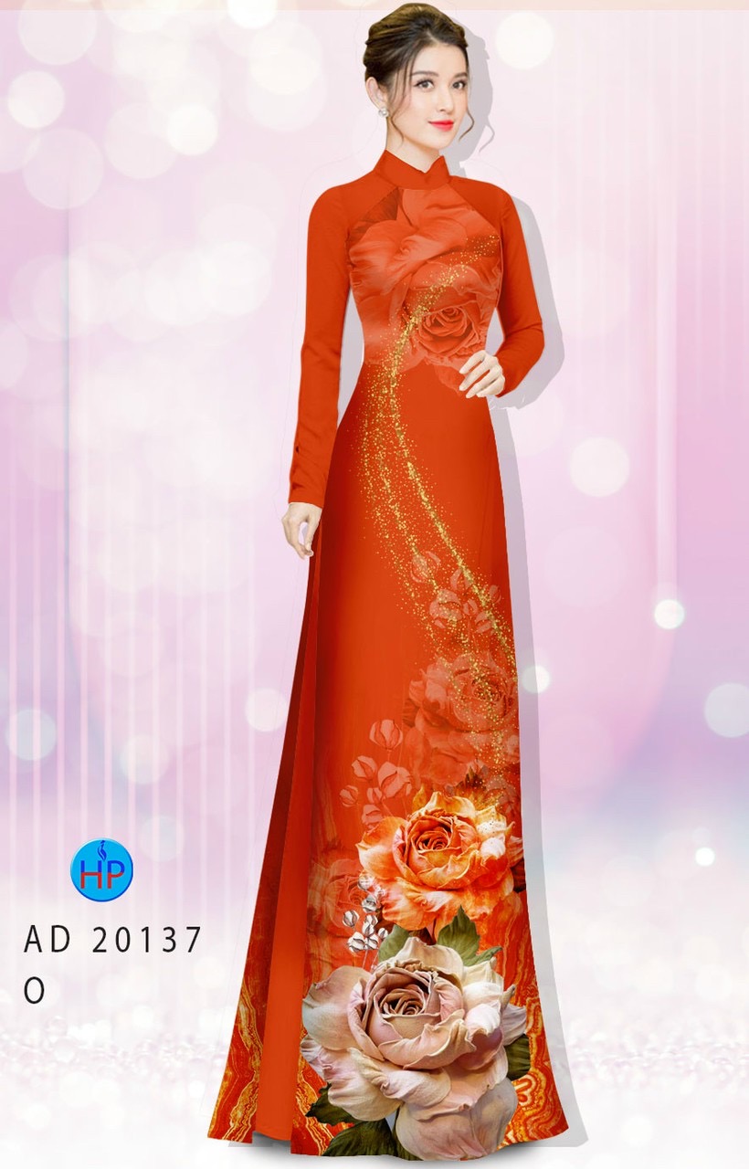 Vải áo dài hoa hồng AD 20137 - Ảnh 9