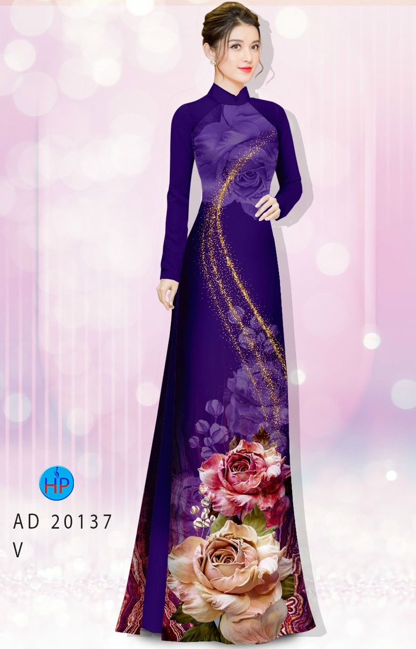 Vải áo dài hoa hồng AD 20137 - Ảnh 12