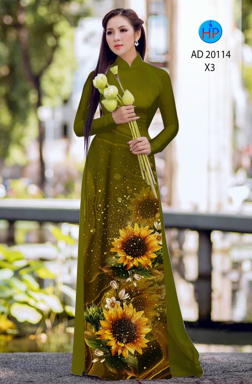 Vải áo dài hoa hướng dương AD 20114 - Ảnh 17
