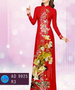 Vải áo dài hoa sen AD 9925