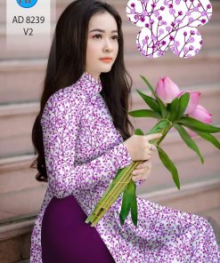 Alternative view of Vải áo dài hoa nhí AD 8239