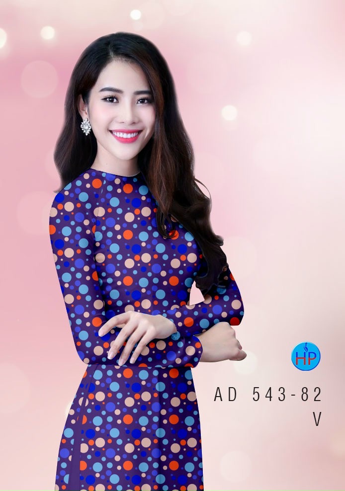Vải áo dài chấm bi AD 543 - Ảnh 2