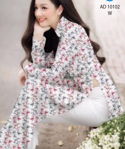 Vải áo dài hoa nhí AD 10102