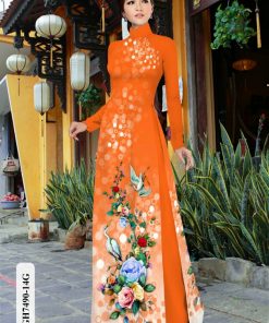Vải áo dài hoa và chim Gh7490