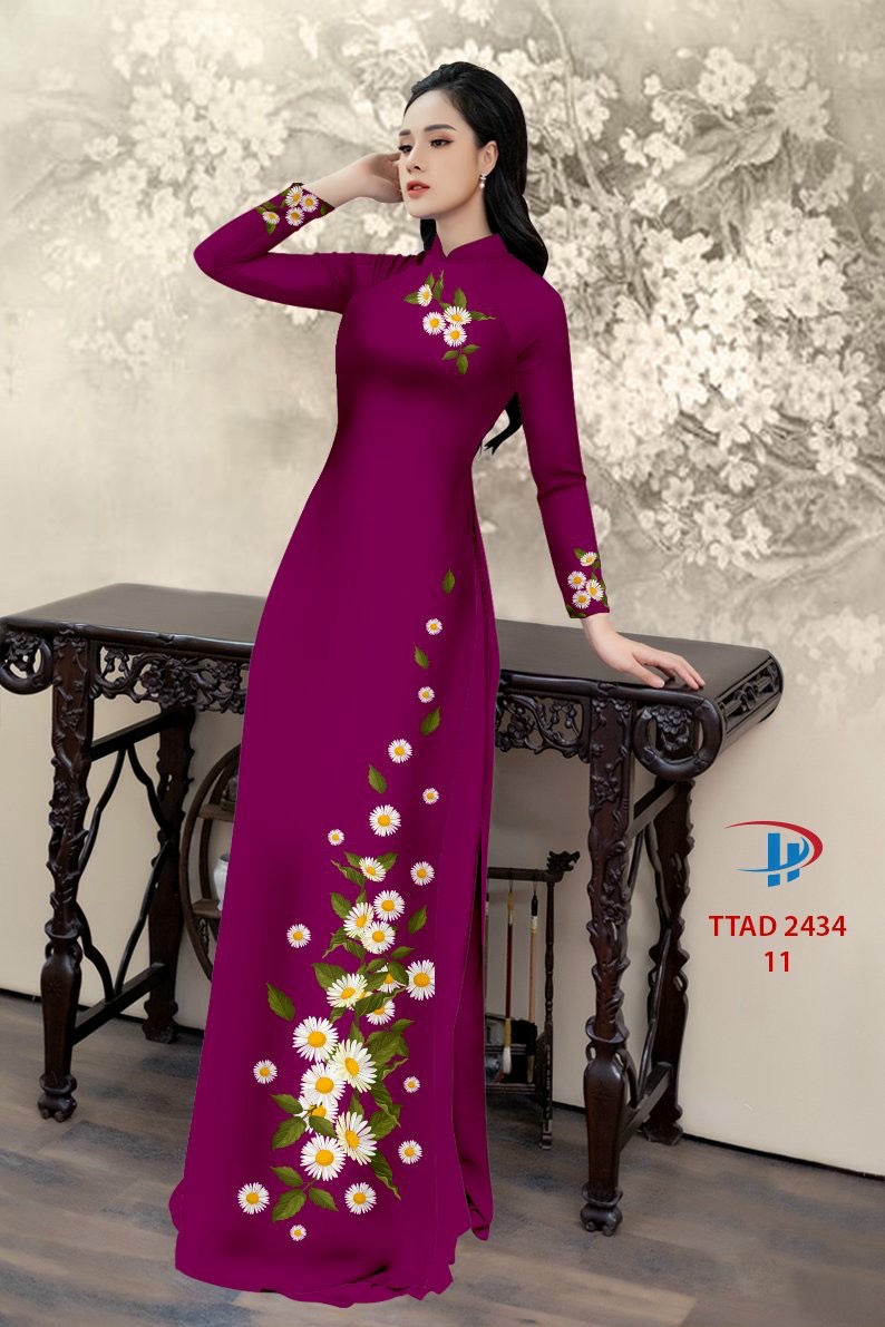 Vải áo dài hoa cúc TTAD-2434 - Ảnh 11
