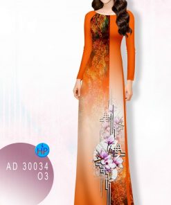 Vải áo dài hoa 3d AD 30034