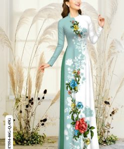 Vải áo dài hoa 3d GH7554