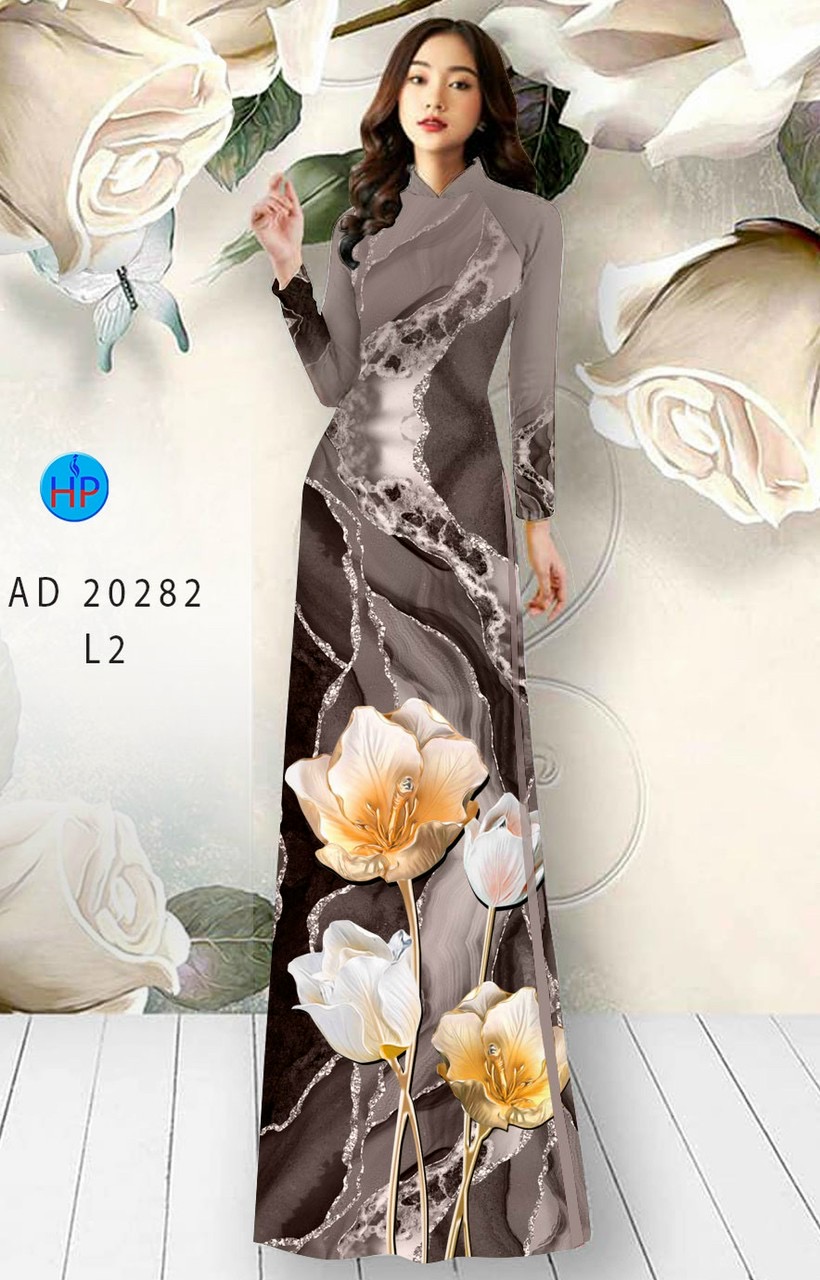 Vải áo dài hoa 3d AD 20282 - Ảnh 19