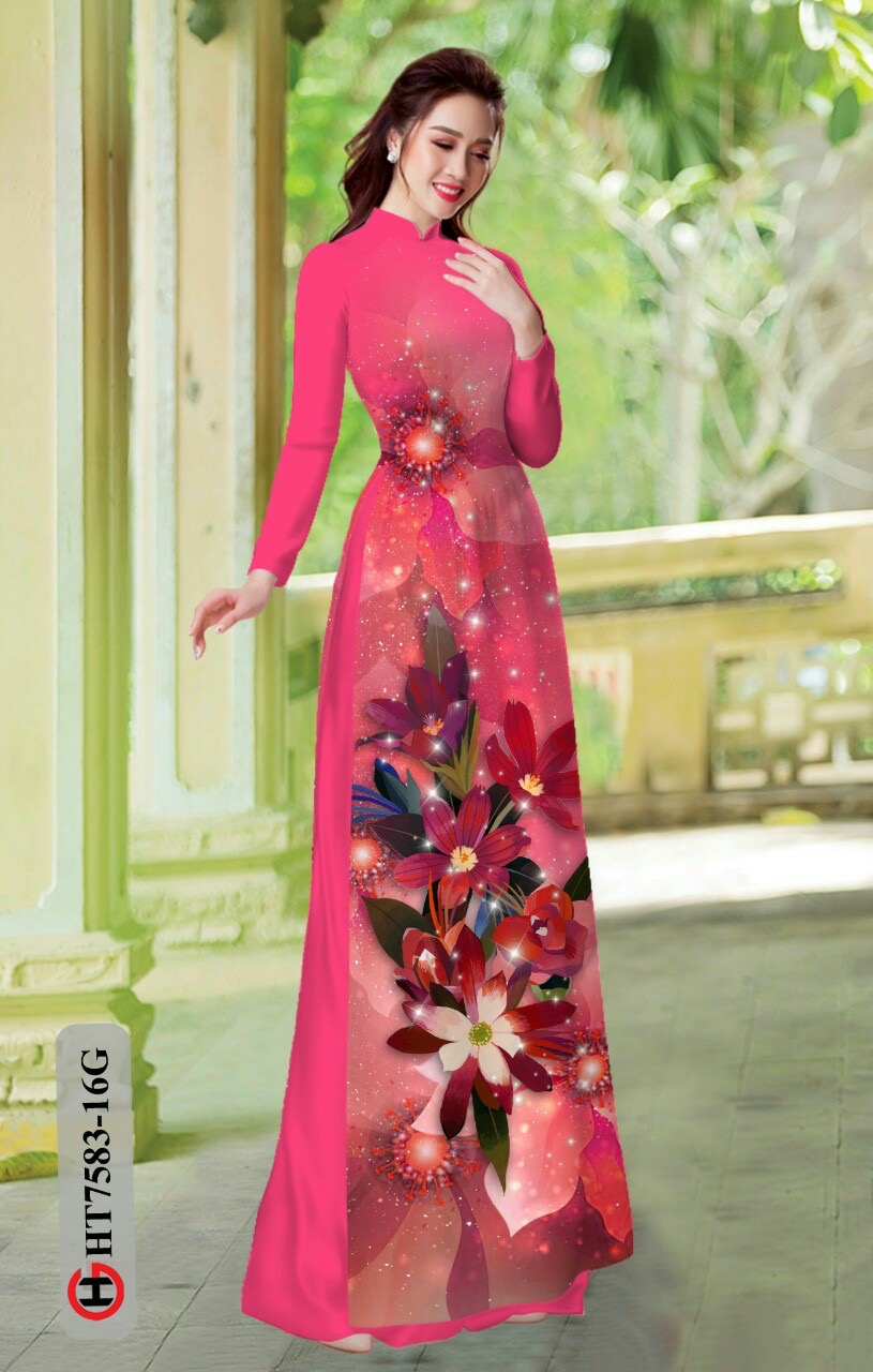 Vải áo dài hoa 3d HT7583 - Ảnh 13