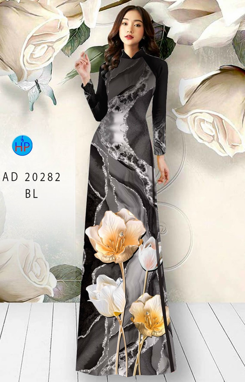 Vải áo dài hoa 3d AD 20282 - Ảnh 7