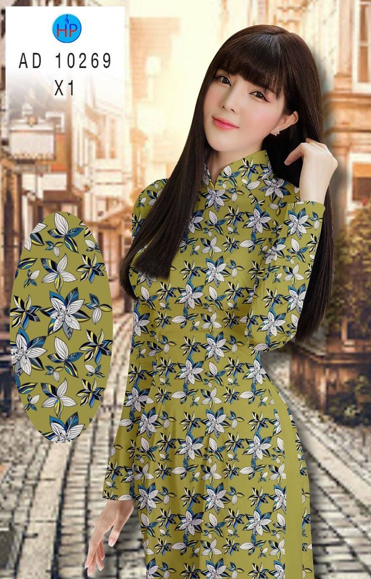 Vải áo dài hoa nguyên áo AD 10269 - Ảnh 17