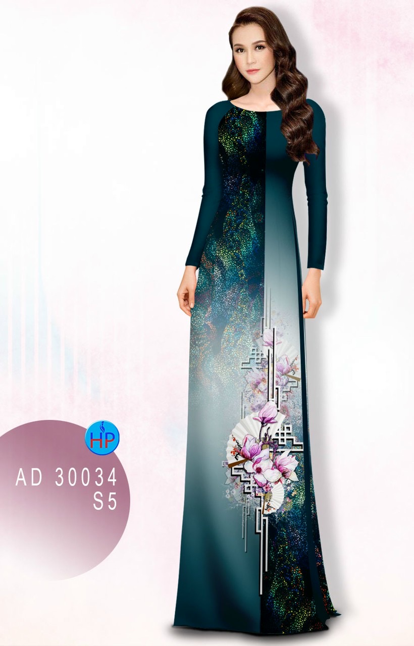 Vải áo dài hoa 3d AD 30034 - Ảnh 18