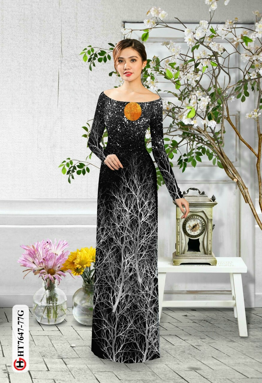 Vải áo dài Phong cảnh Ht7647 - Ảnh 2