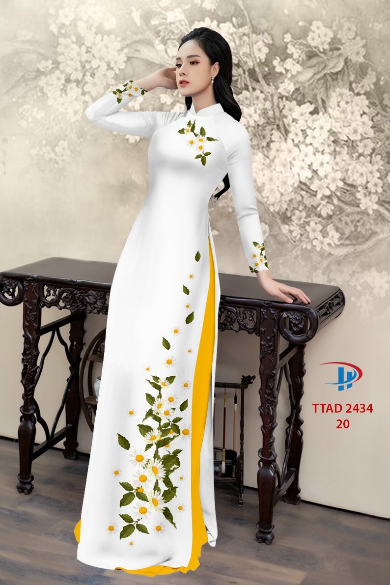 Vải áo dài hoa cúc TTAD-2434 - Ảnh 18