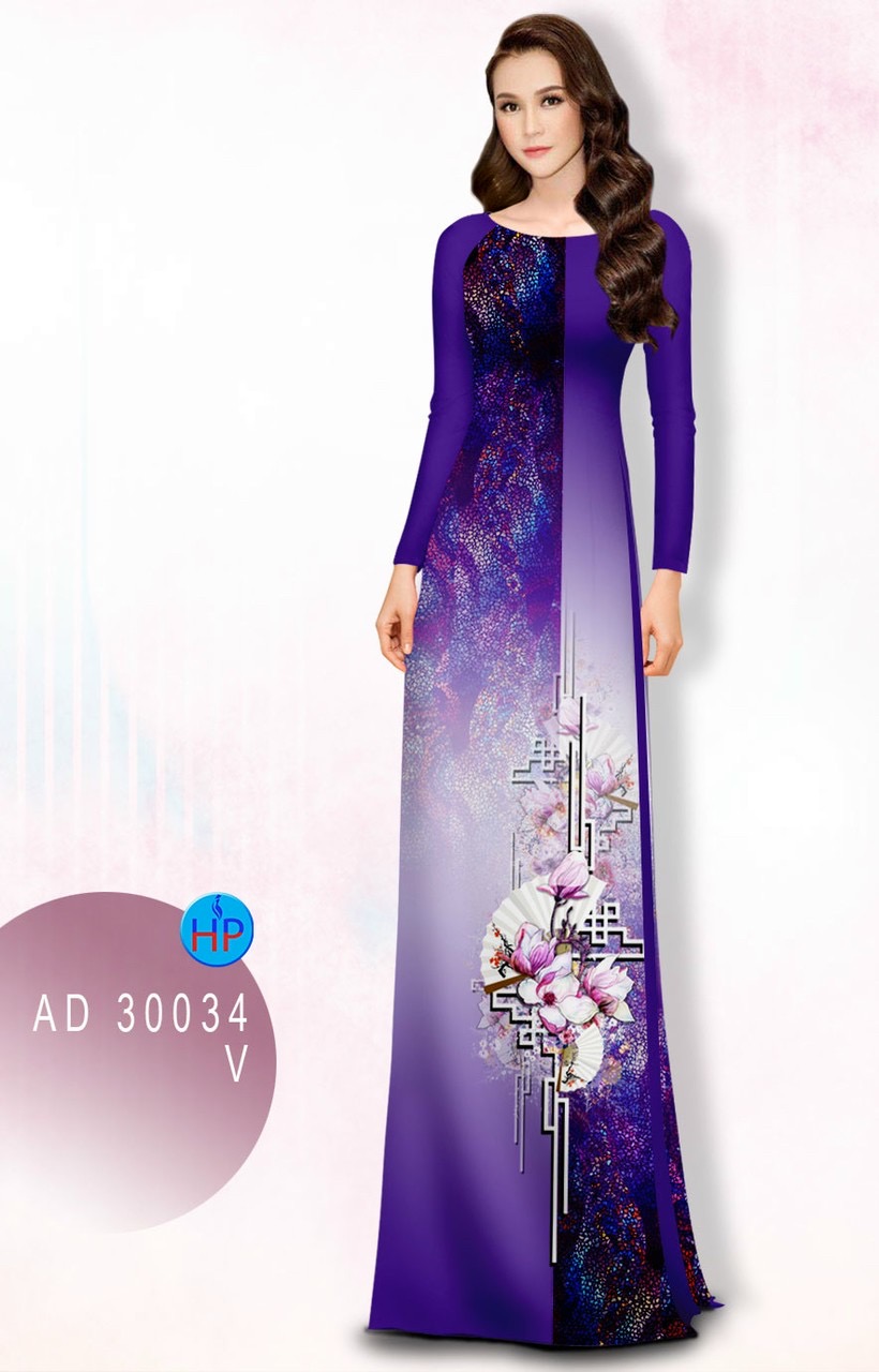 Vải áo dài hoa 3d AD 30034 - Ảnh 7