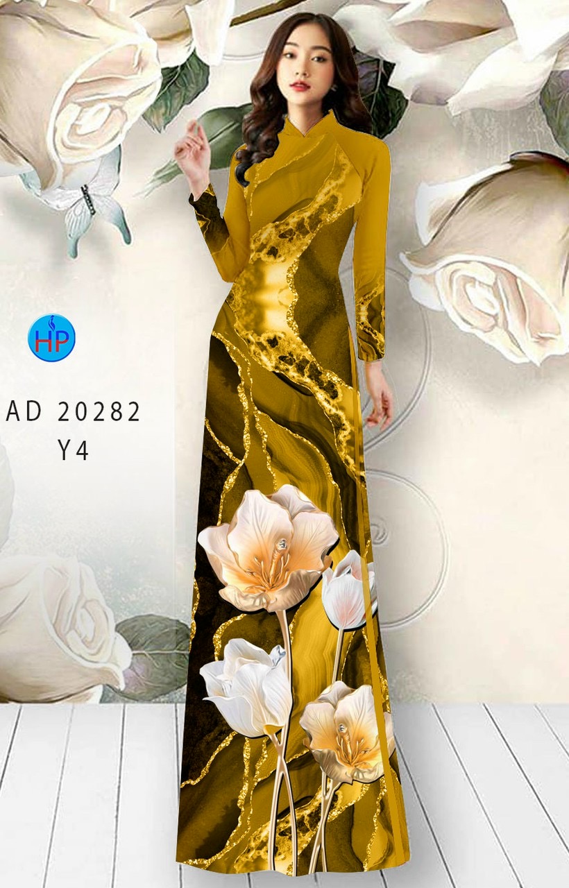 Vải áo dài hoa 3d AD 20282 - Ảnh 10