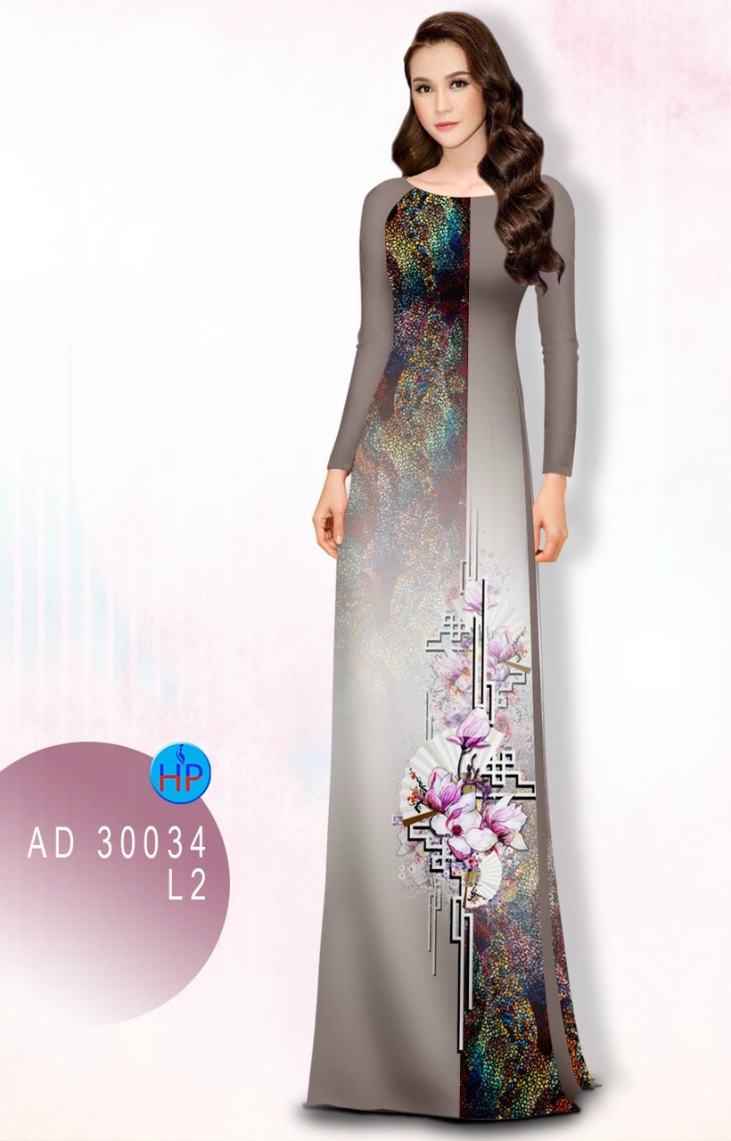 Vải áo dài hoa 3d AD 30034 - Ảnh 8