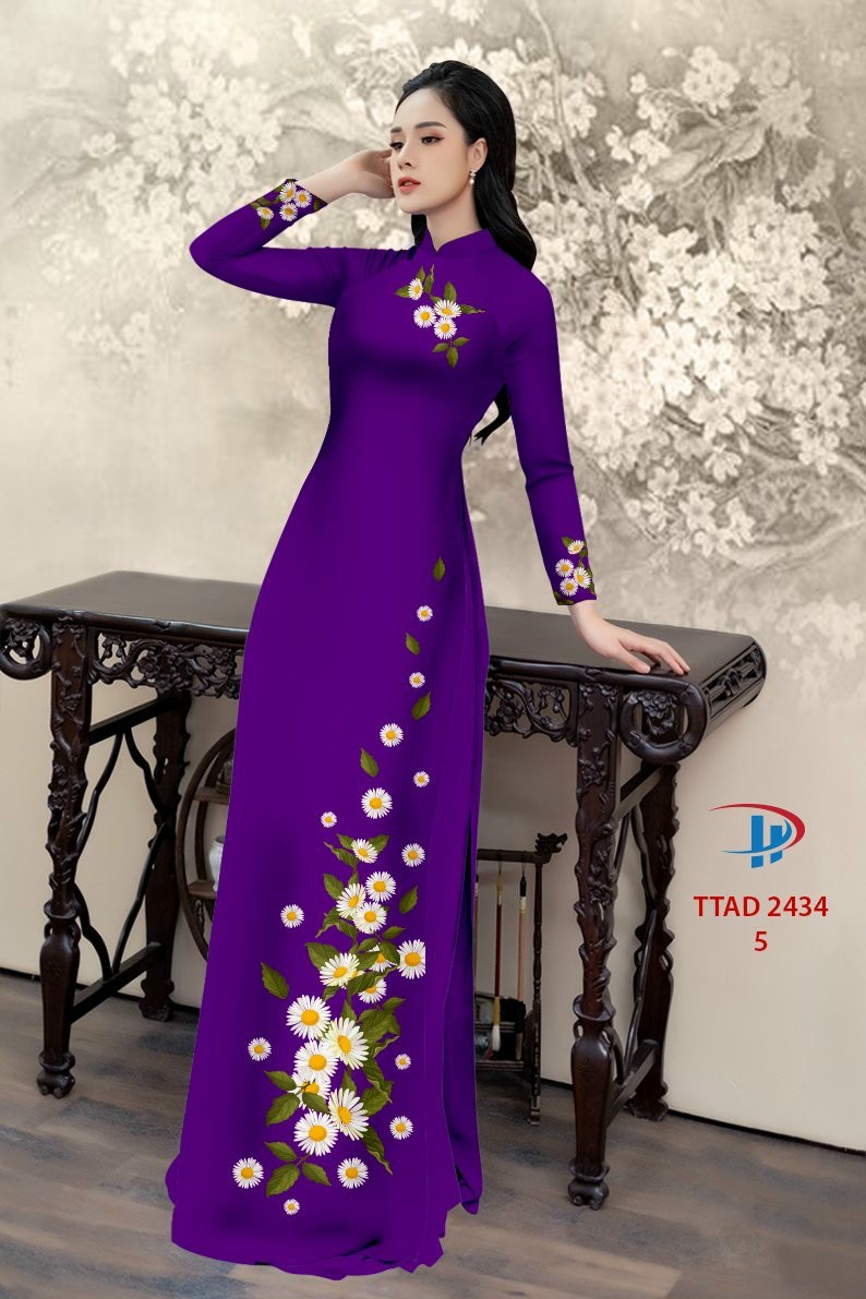 Vải áo dài hoa cúc TTAD-2434 - Ảnh 4