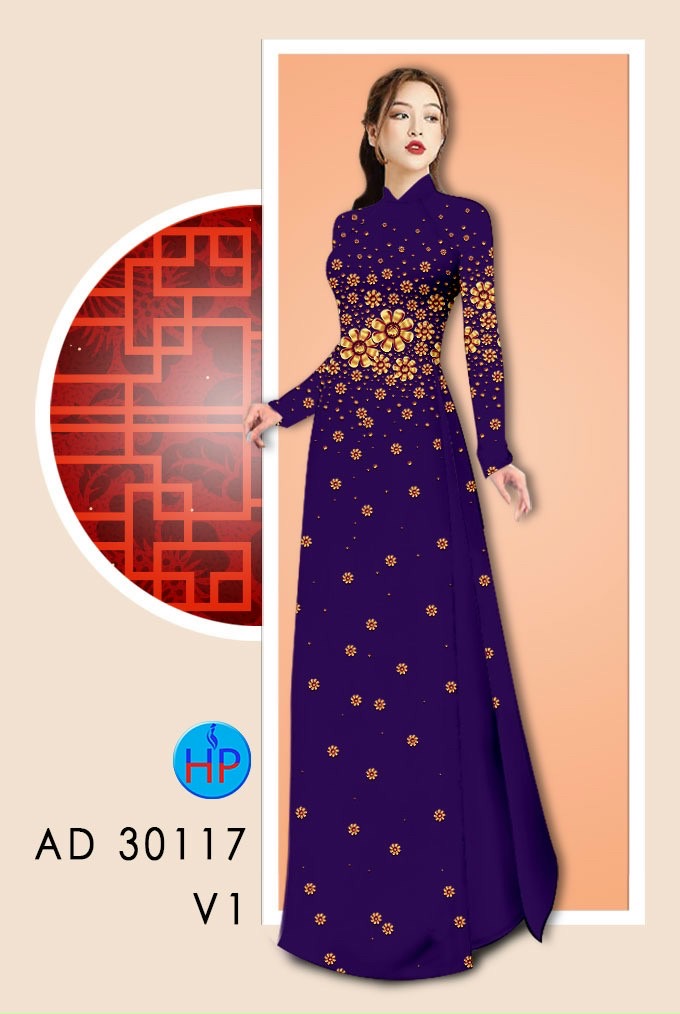 Vải áo dài hoa ngay eo Ad 30117 - Ảnh 11