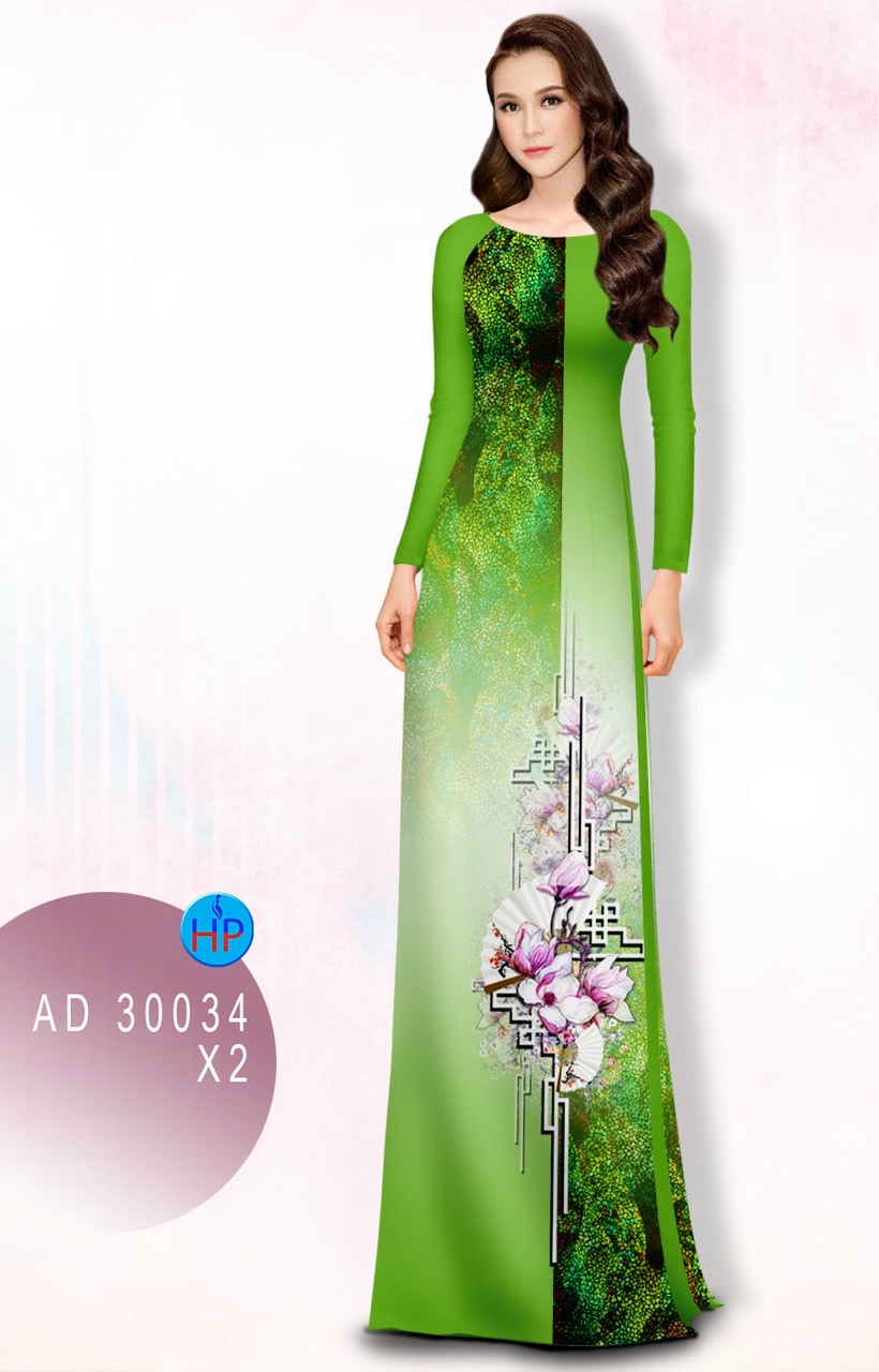 Vải áo dài hoa 3d AD 30034 - Ảnh 14