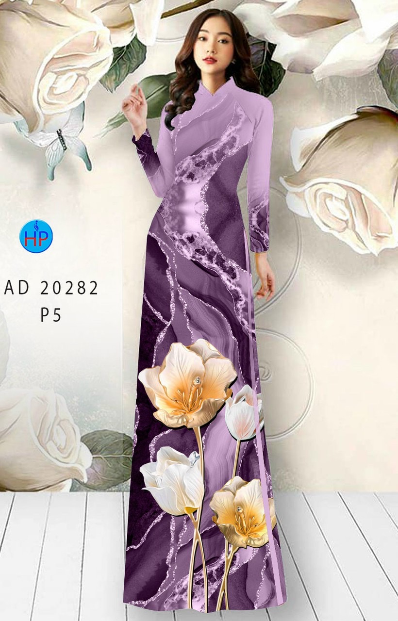 Vải áo dài hoa 3d AD 20282 - Ảnh 15