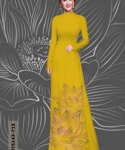 Vải áo dài hoa sen HT5143