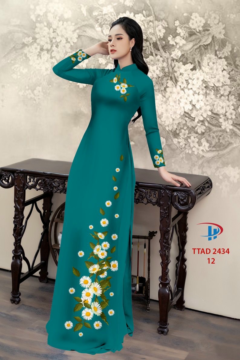 Vải áo dài hoa cúc TTAD-2434 - Ảnh 10