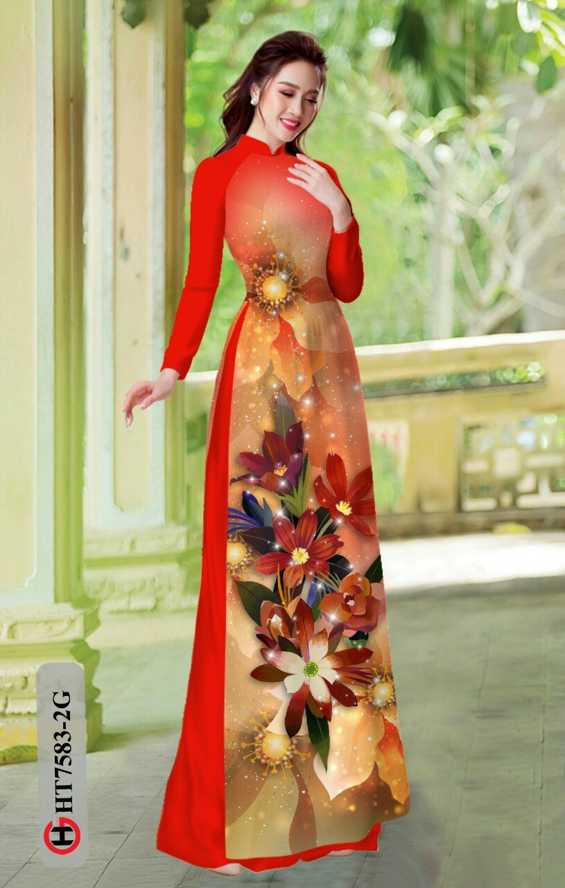 Vải áo dài hoa 3d HT7583 - Ảnh 16