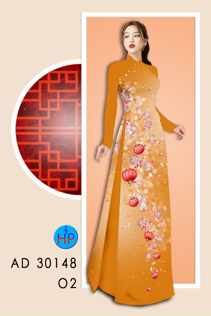 Vải áo dài hoa đào AD 30148 - Ảnh 5