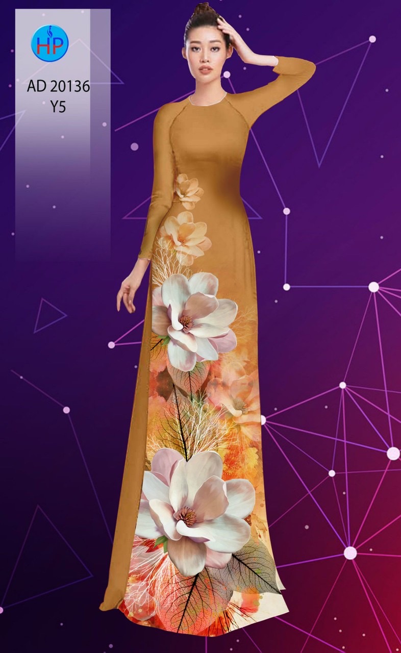 Vải áo dài hoa đào AD 20136 - Ảnh 11