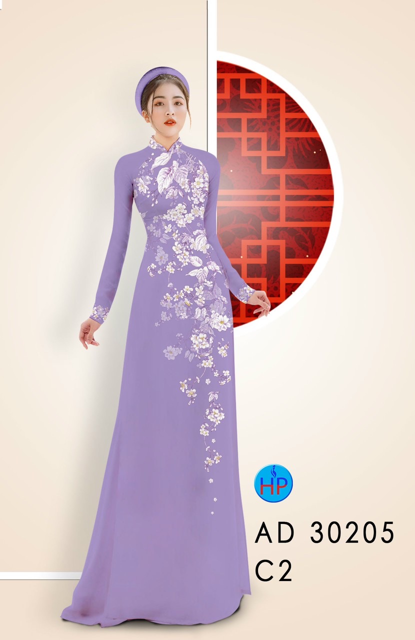 Vải áo dài hoa đào rơi AD 30205 - Ảnh 9