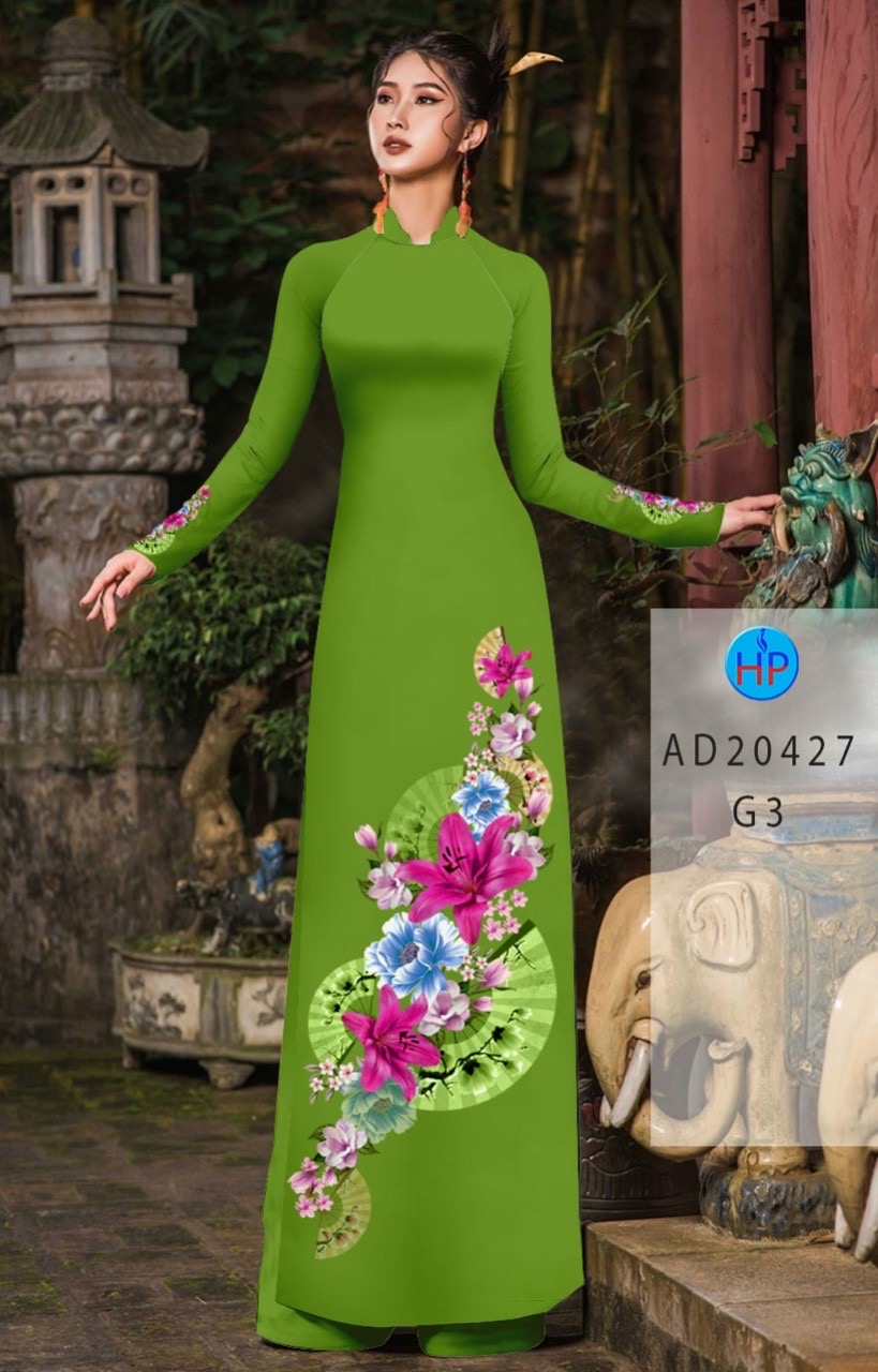 Vải áo dài hoa 3d AD 20427 - Ảnh 16