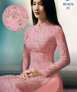 Vải áo dài hoa đào AD 8276