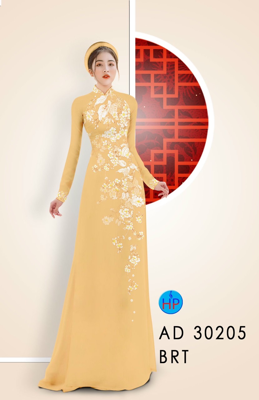 Vải áo dài hoa đào rơi AD 30205 - Ảnh 7