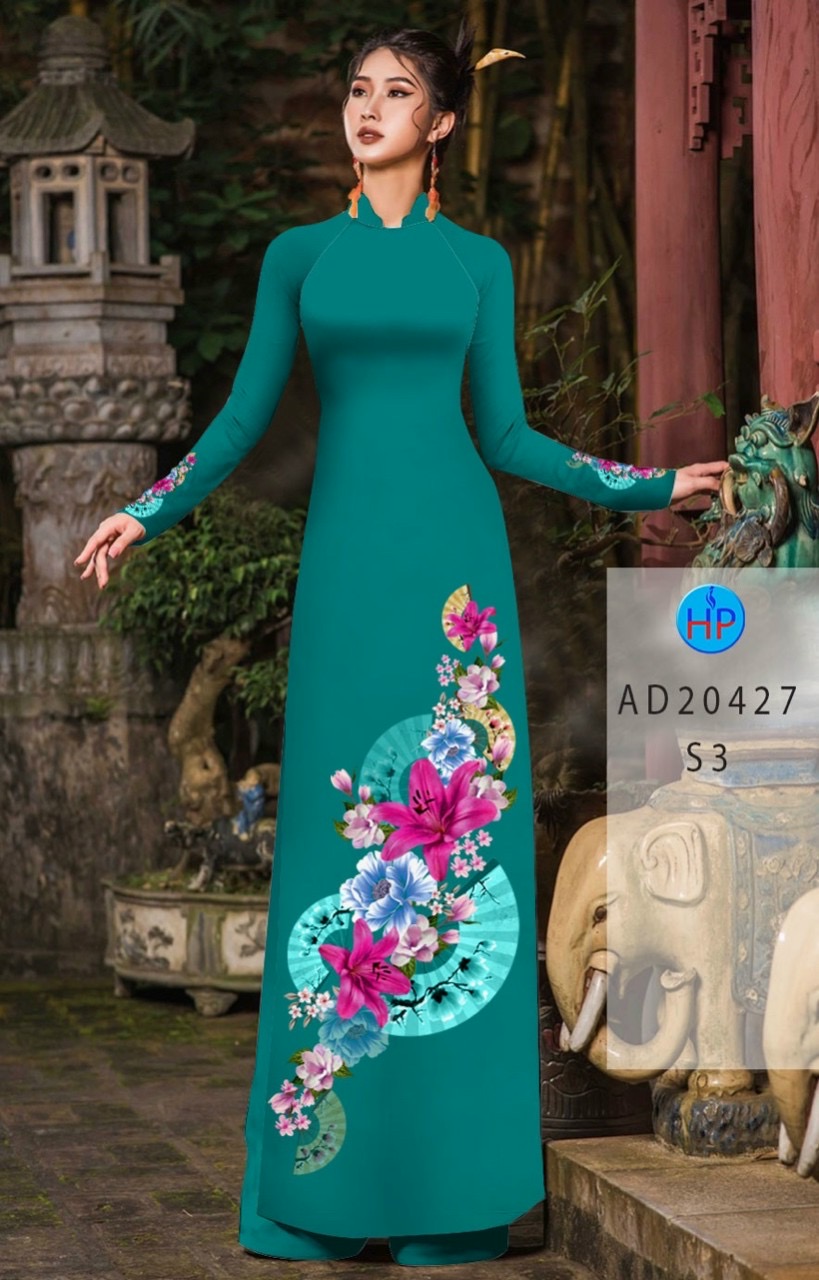 Vải áo dài hoa 3d AD 20427 - Ảnh 12
