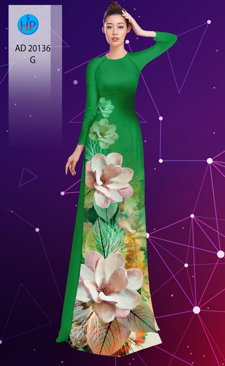 Vải áo dài hoa đào AD 20136 - Ảnh 16