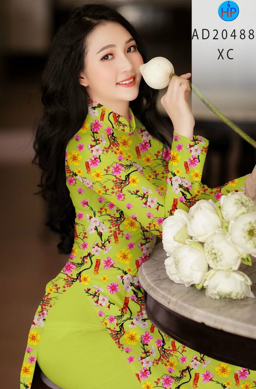 Vải áo dài hoa đào AD 20488 - Ảnh 19