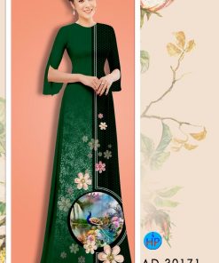 Vải áo dài chim công AD 30171