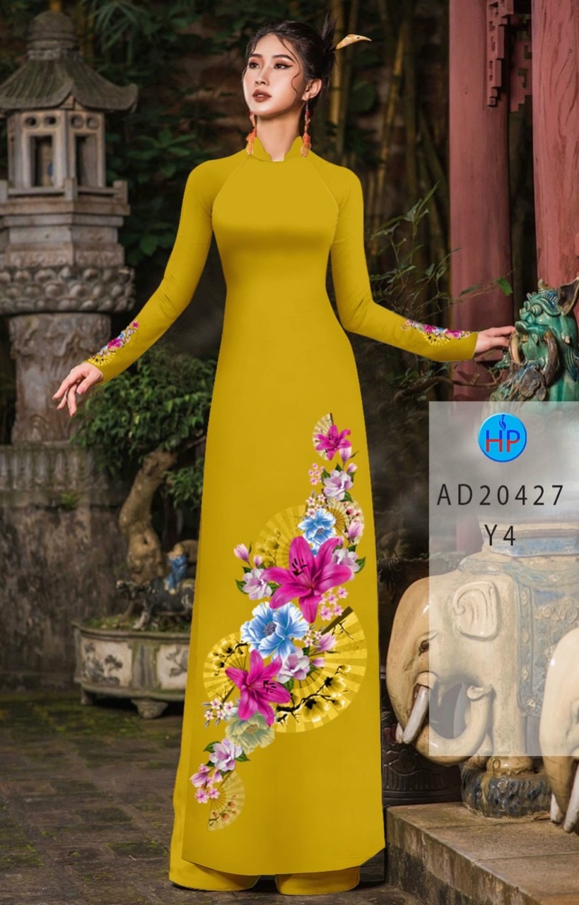 Vải áo dài hoa 3d AD 20427 - Ảnh 14